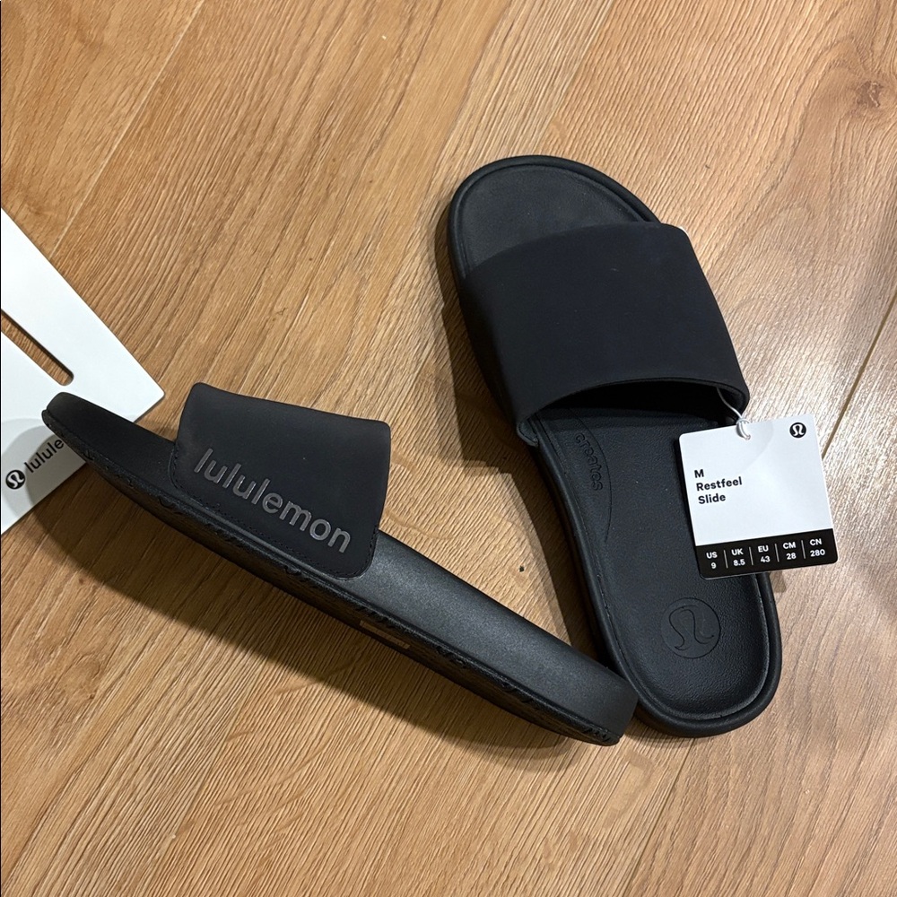 Lululemon Black Restfeel Slides size 9 men